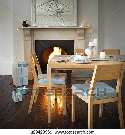 Table Setting by the fireplace View Large Photo Image Stock Photography - Table Setting by the fireplace. Fotosearch