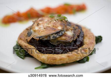 Stock Photo - Aubergine Vegetarian Starter. Fotosearch