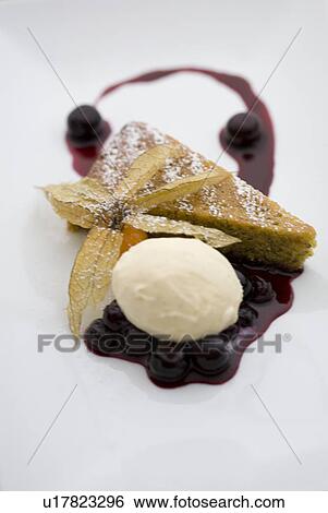 Stock Photograph - Blueberries and Apple Cake. Fotosearch