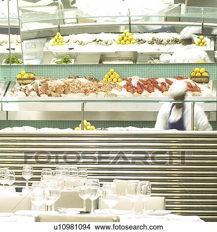 Chef Working in Seafood Restaurant View Large Photo Image Picture - Chef Working in Seafood Restaurant. Fotosearch