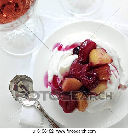 Pavlova with fruit View Large Photo Image Stock Image - Pavlova with fruit. Fotosearch