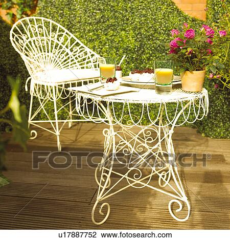 Stock Image - Summer Garden Table. Fotosearch