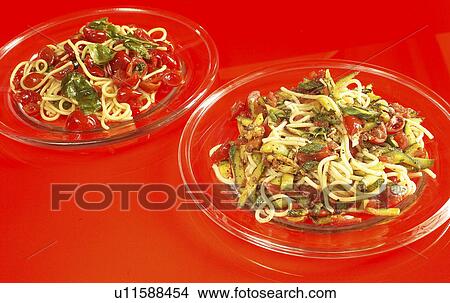 Picture - Two Spaghetti Dishes. Fotosearch