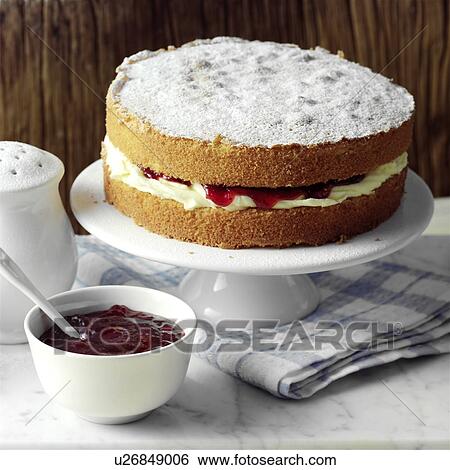 Stock Photograph - Victoria Sponge cake. Fotosearch