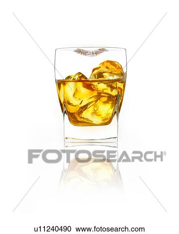 Stock Image - Whiskey glass with Lipstick Mark. Fotosearch