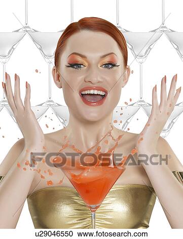 Woman with splashing cocktail View Large Photo Image Stock Image - Woman with splashing cocktail. Fotosearch