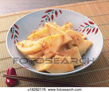 Stock Photograph - Bamboo Shoot Dish, High Angle View. Fotosearch