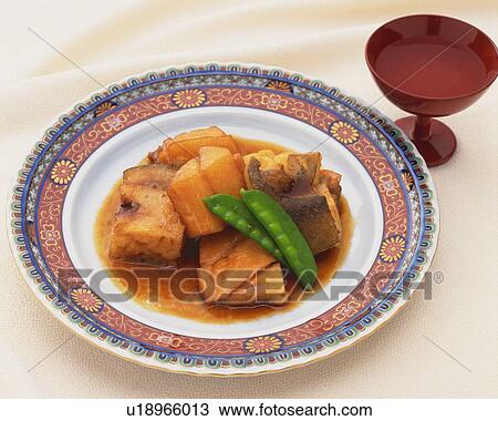 Cooked Sablefish Dish and Sake, High Angle View View Large Photo Image Stock Image - Cooked Sablefish Dish and Sake, High Angle View. Fotosearch