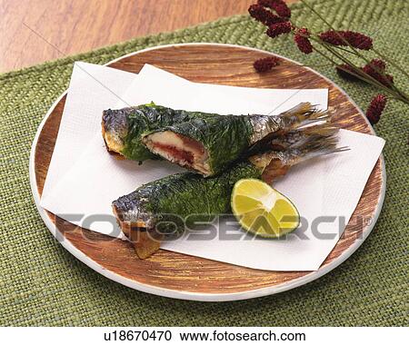 Stock Image - Grilled Fish, Close Up. Fotosearch