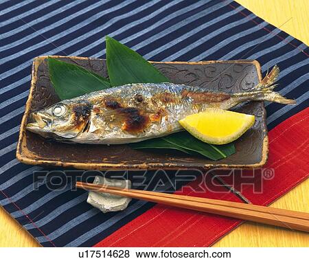 Stock Photo - Grilled Fish, Close Up. Fotosearch