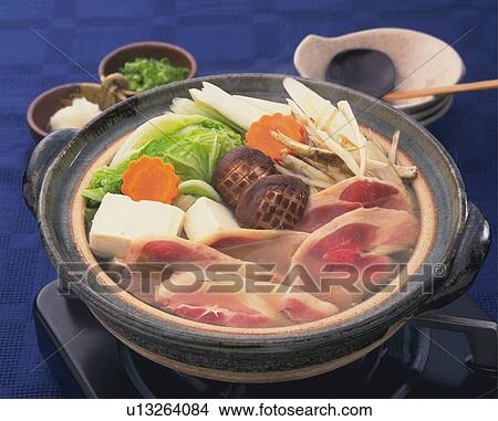 One Pot Dish Cooked at the Table, High Angle View View Large Photo Image Picture - One Pot Dish Cooked at the Table, High Angle View. Fotosearch