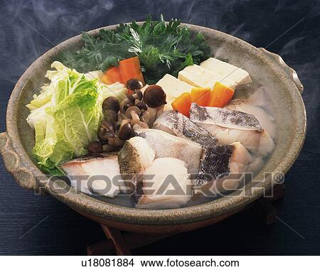 Picture - One Pot Dish Cooked at the Table, High Angle View. Fotosearch