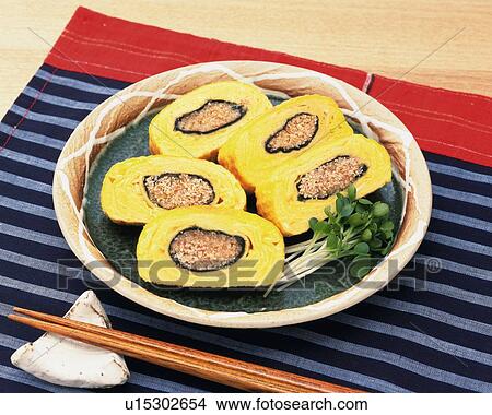 Picture - Rolled Egg, High Angle View. Fotosearch