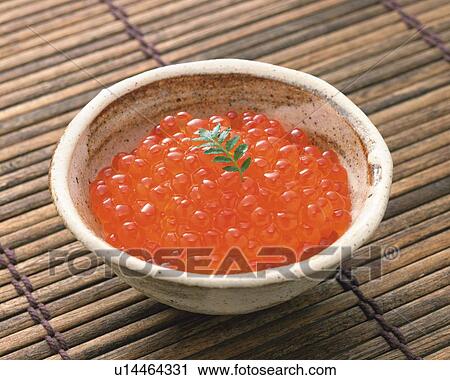 Stock Image - Salmon Roe, High Angle View. Fotosearch