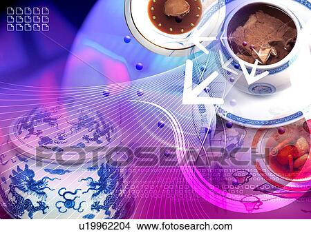 Food on a plate superimposed on a blue background View Large Illustration Stock Illustration - Food on a plate superimposed on a blue background. Fotosearch