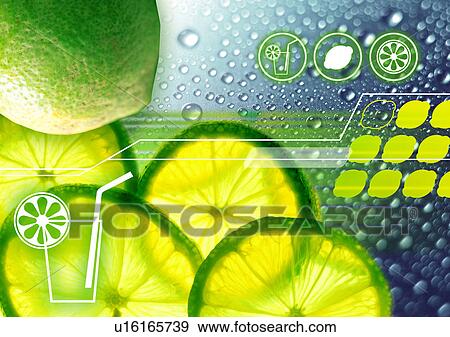 Fruit superimposed on a colored background View Large Illustration Stock Illustration - Fruit superimposed on a colored background. Fotosearch