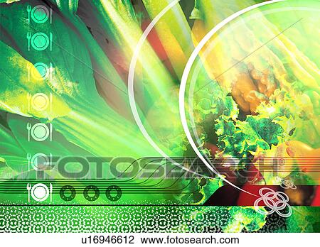 Leaves superimposed on a colored background View Large Illustration Drawing - Leaves superimposed on a colored background. Fotosearch