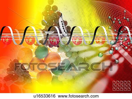 Fruits superimposed on a glowing background View Large Illustration Stock Illustration - Fruits superimposed on a glowing background. Fotosearch