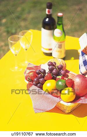 Assorted Selections of Fruit and Wine, High Angle View View Large Photo Image Stock Photo - Assorted Selections of Fruit and Wine, High Angle View. Fotosearch