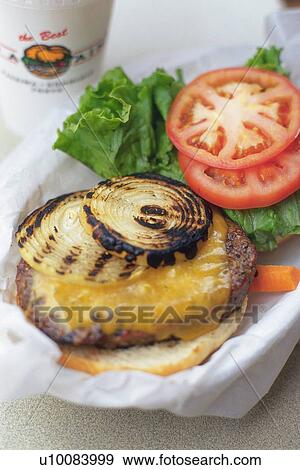 Stock Photo - Hamburger, High Angle View. Fotosearch