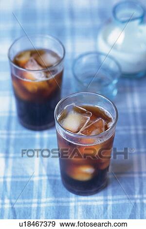 Stock Photo - Ice Coffee, High Angle View. Fotosearch