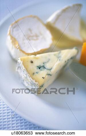 Stock Image - Many Kinds of Cheese, High Angle View. Fotosearch