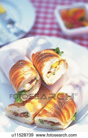 Sandwich, High Angle View View Large Photo Image Stock Photo - Sandwich, High Angle View. Fotosearch