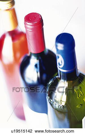 Stock Image - Bottle Wine, High Angle View. Fotosearch