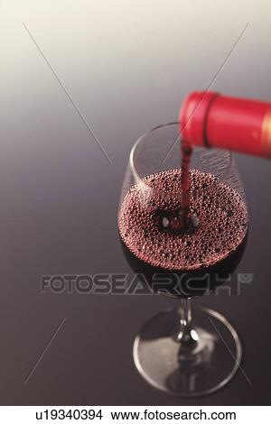 Picture - Poured Red Wine, High Angle View. Fotosearch