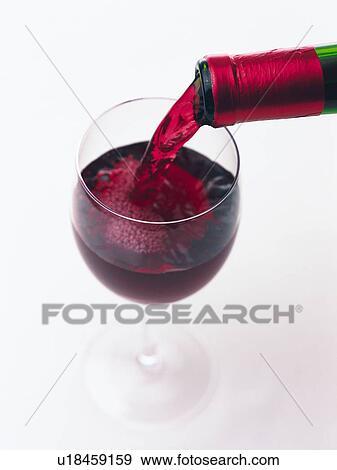 Stock Photo - Poured Red Wine, High Angle View. Fotosearch