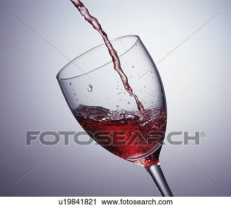 Stock Image - Poured Red Wine. Fotosearch
