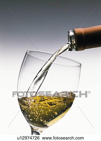 Stock Photograph - Poured White Wine. Fotosearch