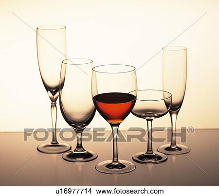 Red Wine and Wine Glass of Many Style View Large Photo Image Picture - Red Wine and Wine Glass of Many Style. Fotosearch