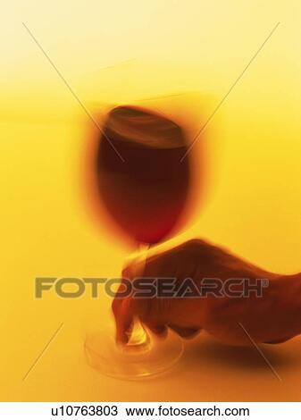 Stock Image - Red Wine, Blurred Image, Toned Image, High Angle View. Fotosearch