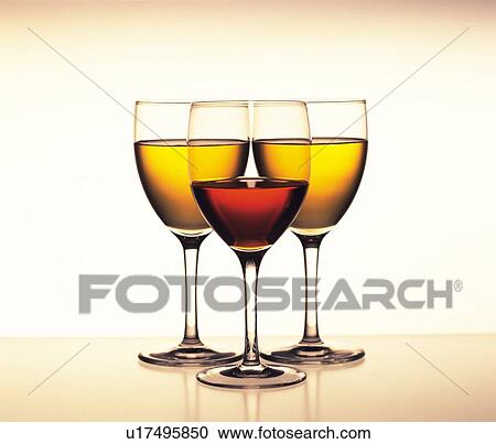 Stock Image - White Wine and Red Wine. Fotosearch