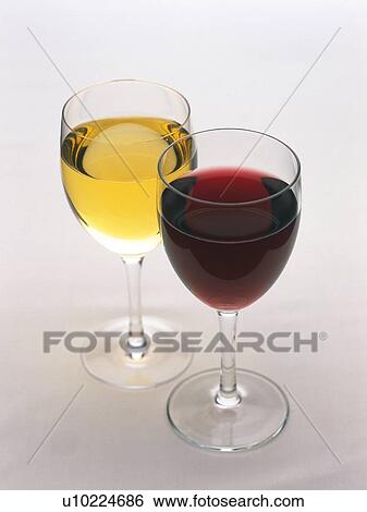 Stock Photograph - White Wine and Red Wine. Fotosearch