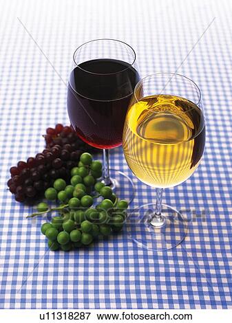 Stock Photo - Wine and Grape, High Angle View. Fotosearch