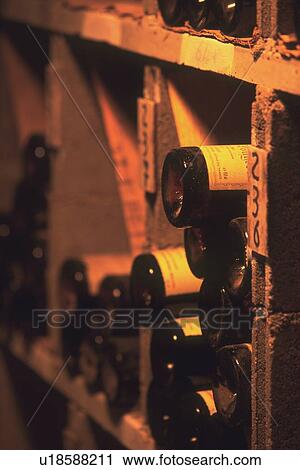 Stock Image - Wine Cellar, Toned Image. Fotosearch