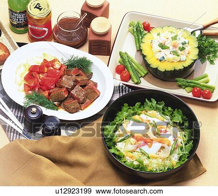 Fusion Food, High Angle View View Large Photo Image Stock Photo - Fusion Food, High Angle View. Fotosearch
