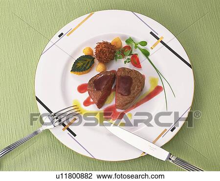 Hamburg Steak, High Angle View View Large Photo Image Stock Image - Hamburg Steak, High Angle View. Fotosearch