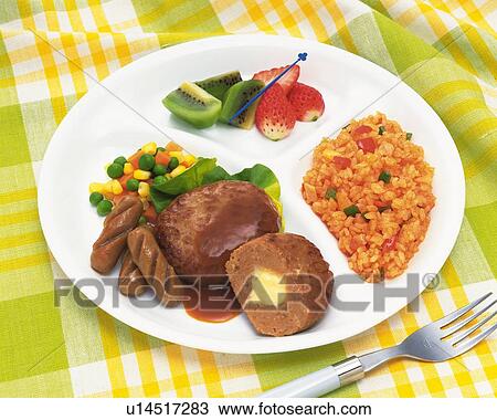 Stock Image - Happy Meal, High Angle View. Fotosearch