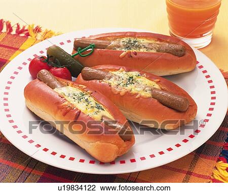 Stock Image - Hotdog, Lunch, Close Up. Fotosearch