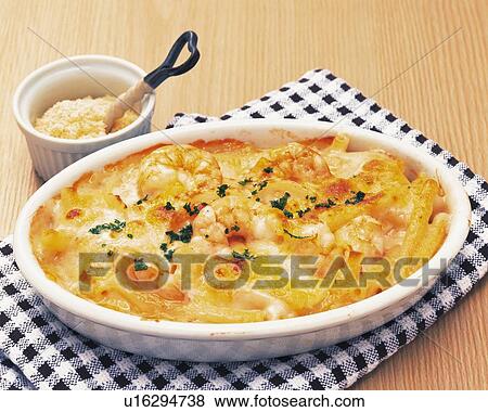 Stock Photo - Macaroni Au Gratin, High Angle View. Fotosearch