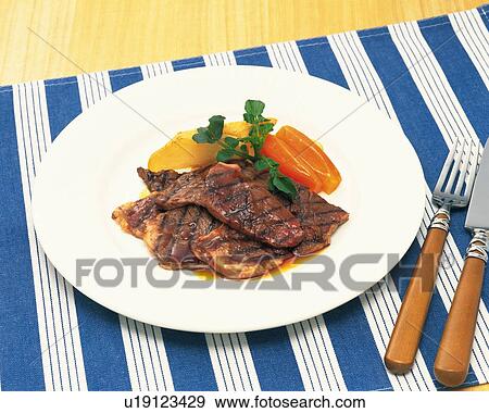 Meat Dish, High Angle View View Large Photo Image Stock Photo - Meat Dish, High Angle View. Fotosearch