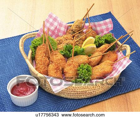 Pieces of Pork and Vegetables Fried on a Skewer, High Angle View View Large Photo Image Stock Image - Pieces of Pork and Vegetables Fried on a Skewer, High Angle View. Fotosearch