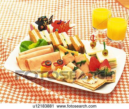 Stock Image - Sandwich, Lunch, High Angle View. Fotosearch