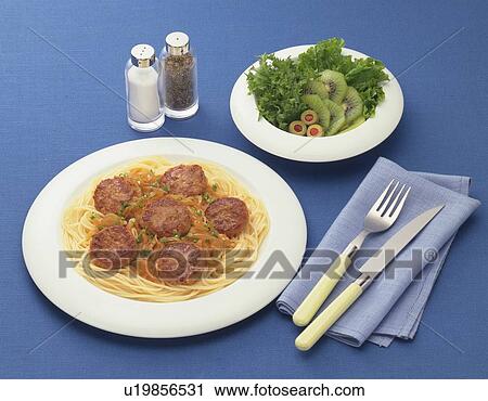 Spaghetti and Meatballs, High Angle View View Large Photo Image Stock Image - Spaghetti and Meatballs, High Angle View. Fotosearch
