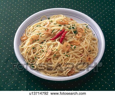 Aglio E Olio Pepperoncino, High Angle View View Large Photo Image Stock Image - Aglio E Olio Pepperoncino, High Angle View. Fotosearch