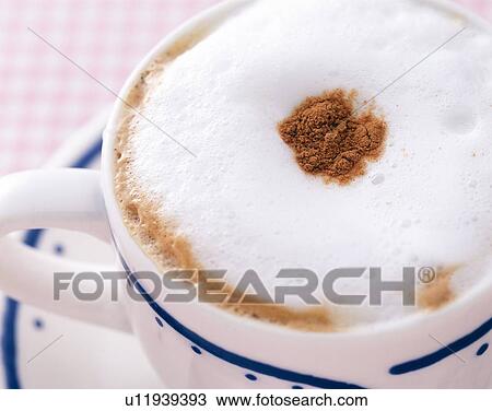 Stock Image - Cappuccino, Close Up. Fotosearch
