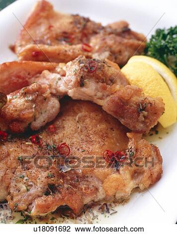 Stock Image - Chicken Saute, Close Up. Fotosearch